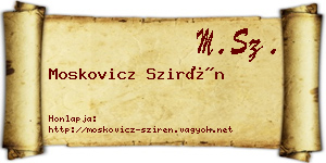 Moskovicz Szirén névjegykártya